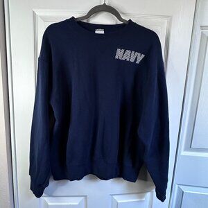 Vintage Soffe US Navy Graphic Sweatshirt Mens Medium Blue Military Issued